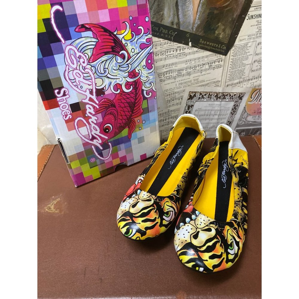 Ed Hardy Yellow Sao Paulo Shoe ballerina Style Shoe Size 7